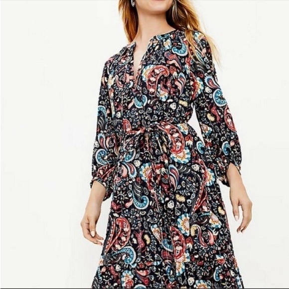 NWT Ann Taylor LOFT Dress Enchanted Forest Magical Evil Eye Unicorn Mystical Med - Picture 16 of 16